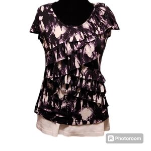 Worthington - stretch Petite Med black/white/pur…